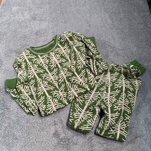 Pact unisex kids pajamas green white tree pattern 9